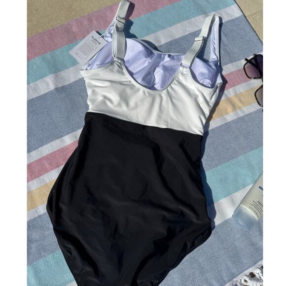 NWT, Eomenie, One Piece Bathing Suit, Black and White, Size S - Picture 4 of 6